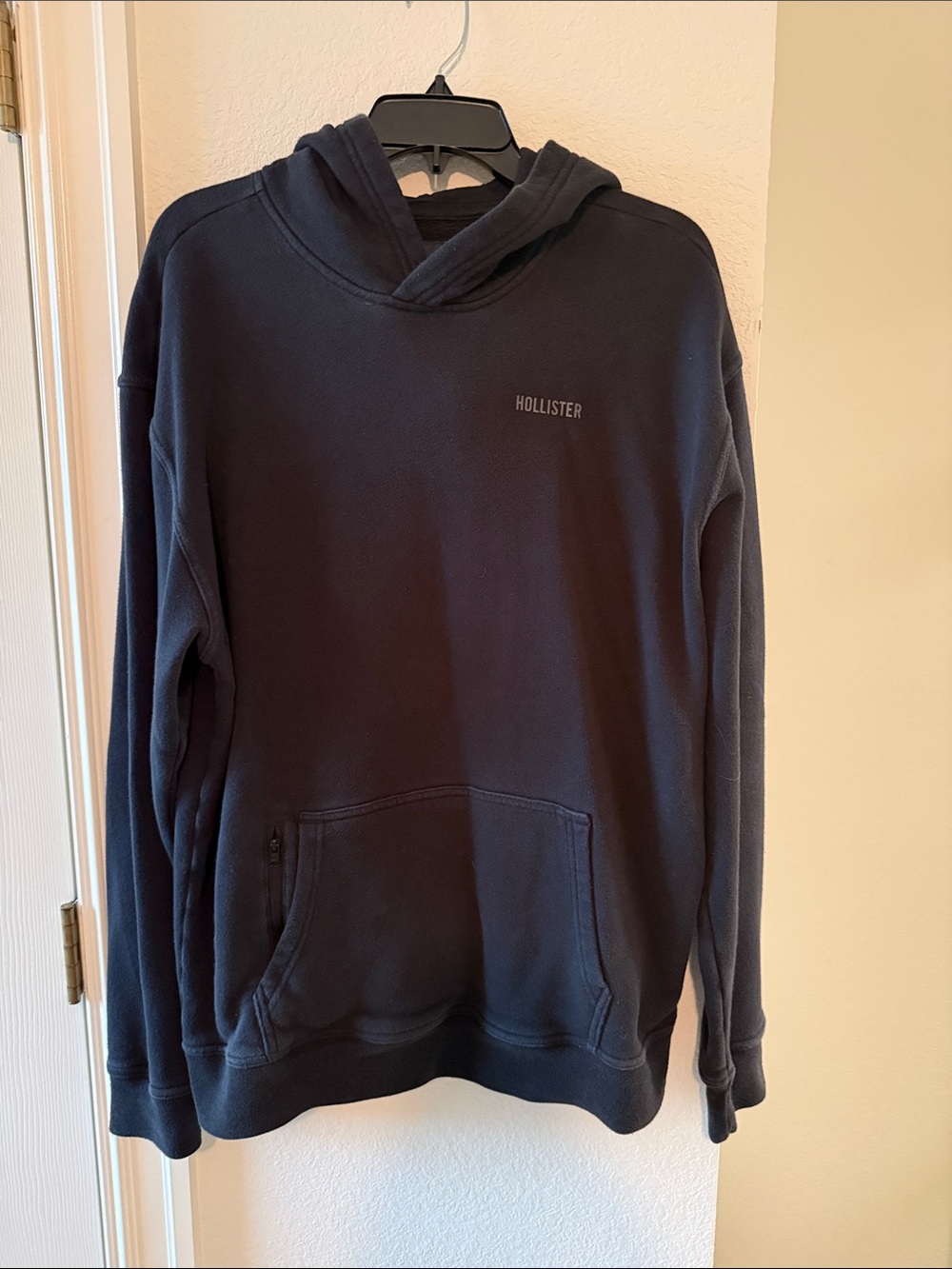 Hollister Faded Black Hooded Pullover with Logo